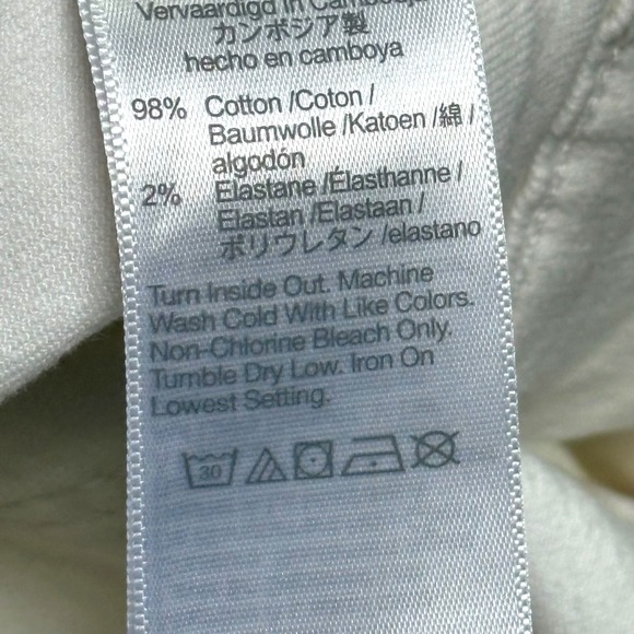 Madewell Emmett White Wide Leg Cropped‎ Pants Raw Hem High Waist - Picture 8 of 8